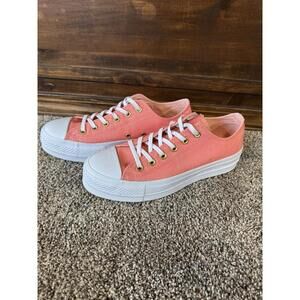 Converse All Star Low Sneakers Platforms Coral / Peach Gold Womens 8.5 Shoes
